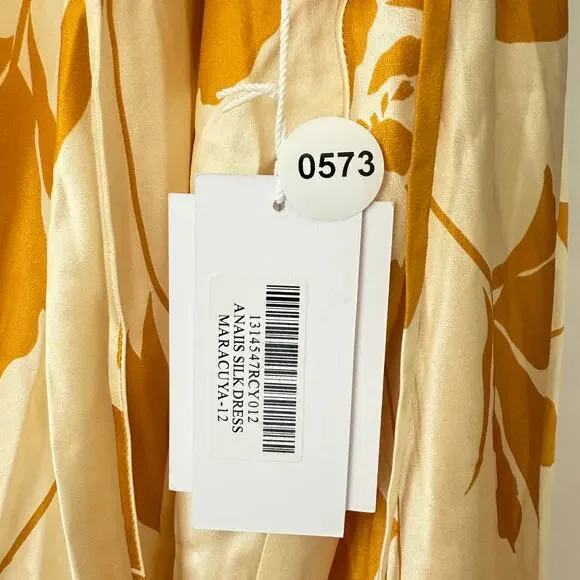 Reformation Womens Anaiis Silk Maxi Dress Maracuya Floral Size 12 NWT